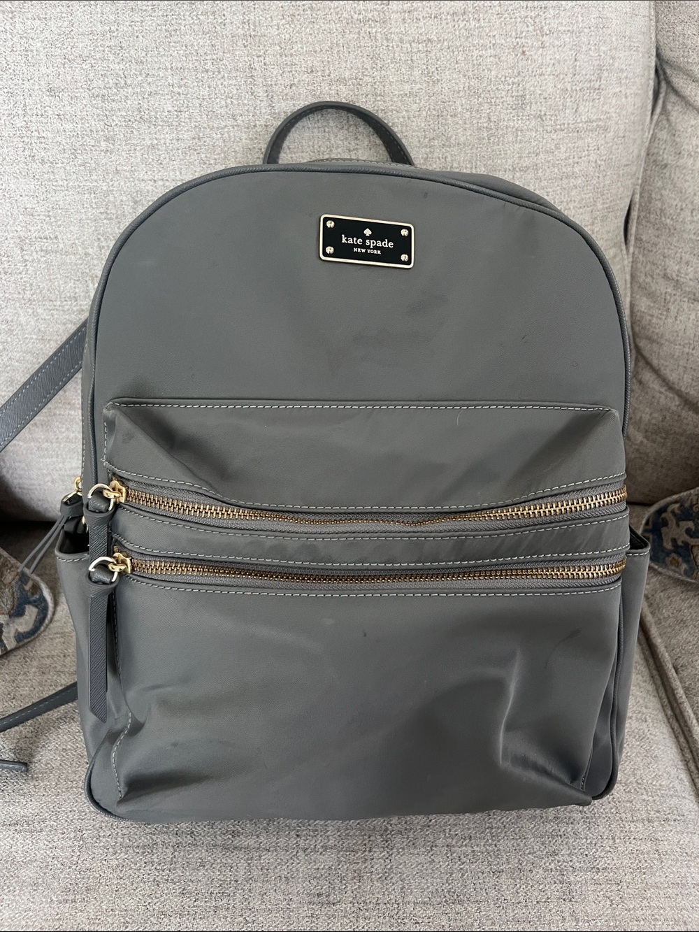 Kate Spade Gray Nylon Backpack